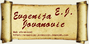Evgenija Jovanović vizit kartica